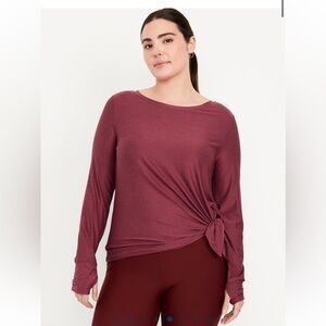 New Old Navy Burgundy Side-Tie Tunic cloud motion active wear women’s XL